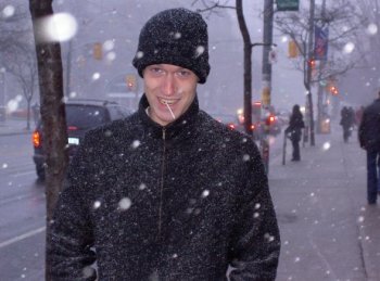 Iain in a Canadian snowstorm